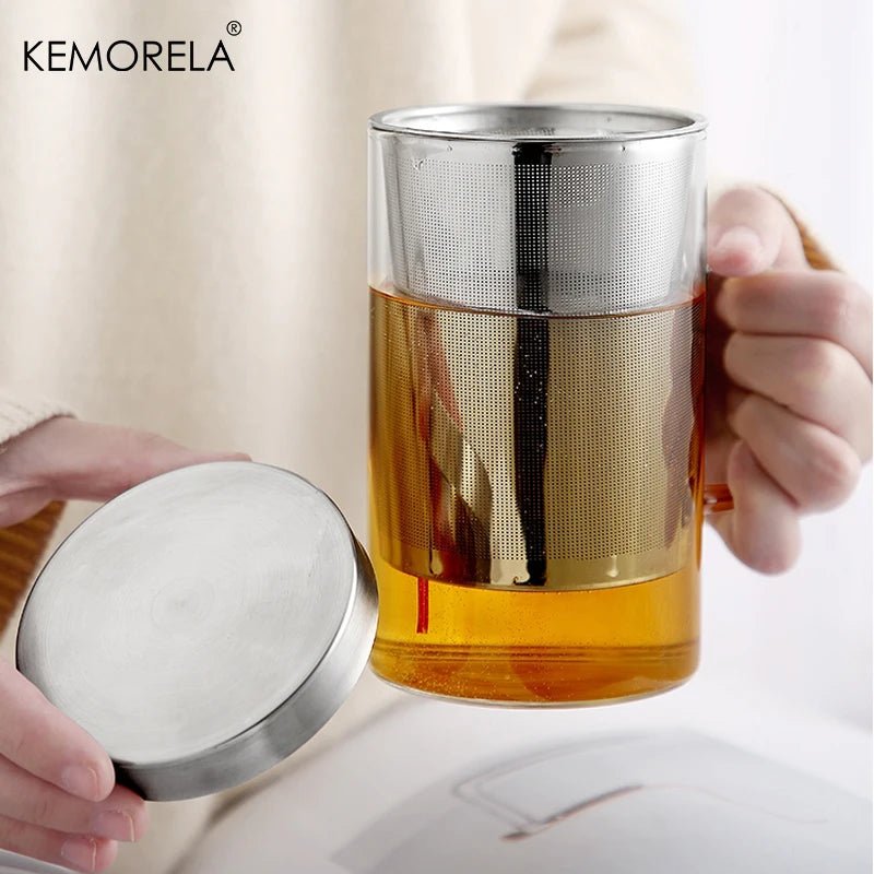 KEMORELA Tasse en Verre 500ml avec Infuseur à Thé Verre Borosilicate Infuseur Acier Inoxydable Maison Bureau Café - Cuisine Chez Nadine
