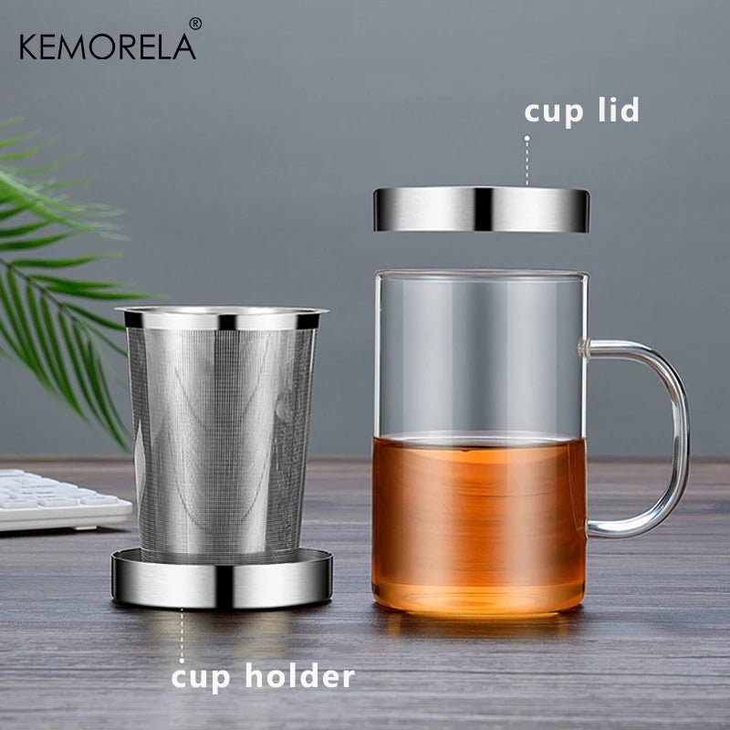 KEMORELA Tasse en Verre 500ml avec Infuseur à Thé Verre Borosilicate Infuseur Acier Inoxydable Maison Bureau Café - Cuisine Chez Nadine