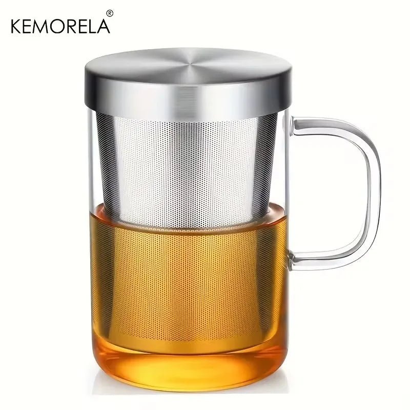 KEMORELA Tasse en Verre 500ml avec Infuseur à Thé Verre Borosilicate Infuseur Acier Inoxydable Maison Bureau Café - Cuisine Chez Nadine