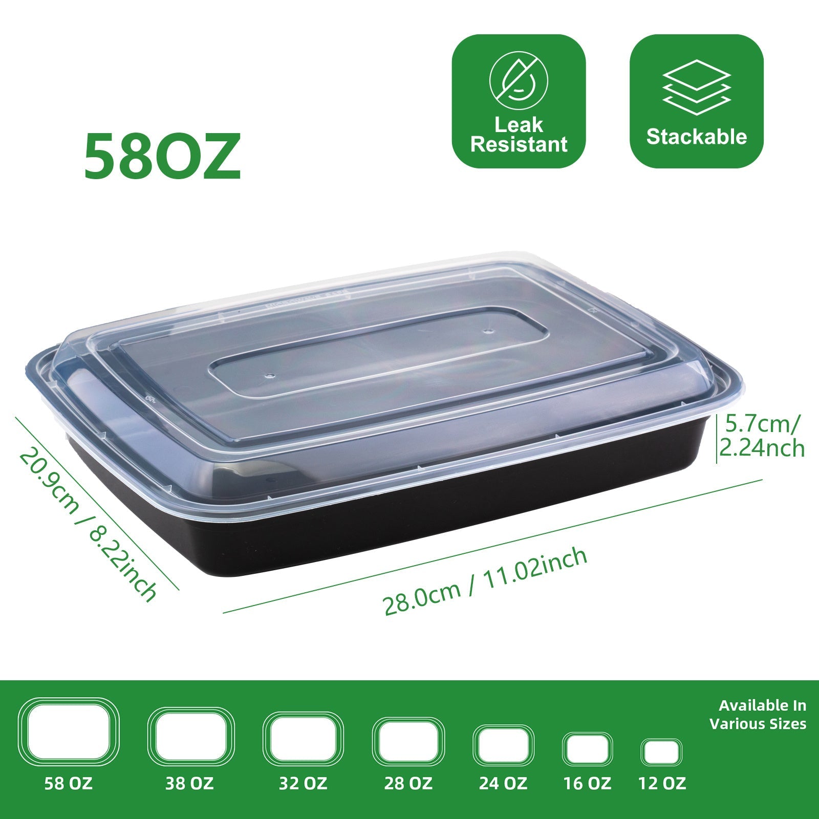 Lot de 150 contenants de préparation de repas APSIC 32/38/58 oz avec couvercles - Cuisine Chez Nadine