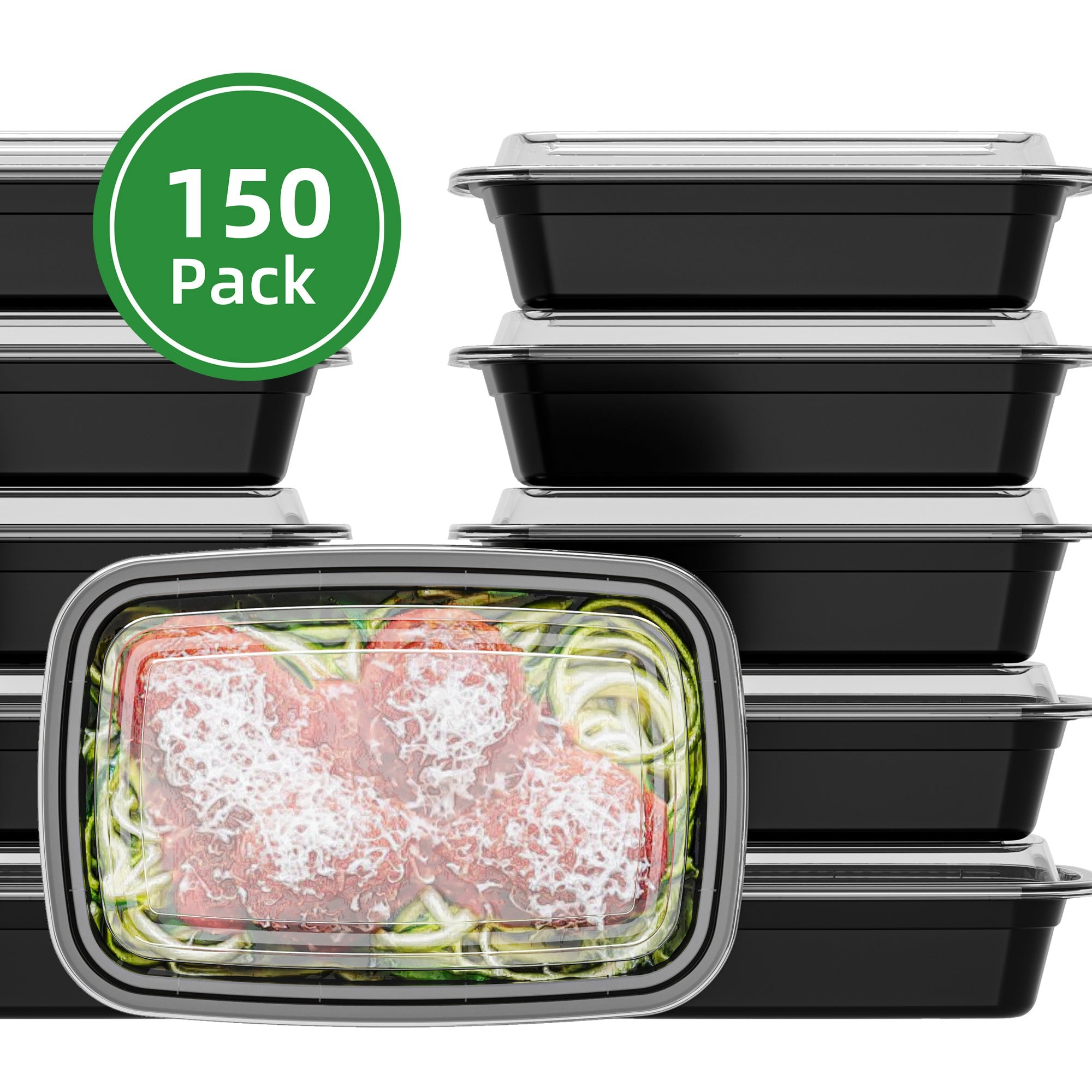 Lot de 150 contenants de préparation de repas APSIC 32/38/58 oz avec couvercles - Cuisine Chez Nadine