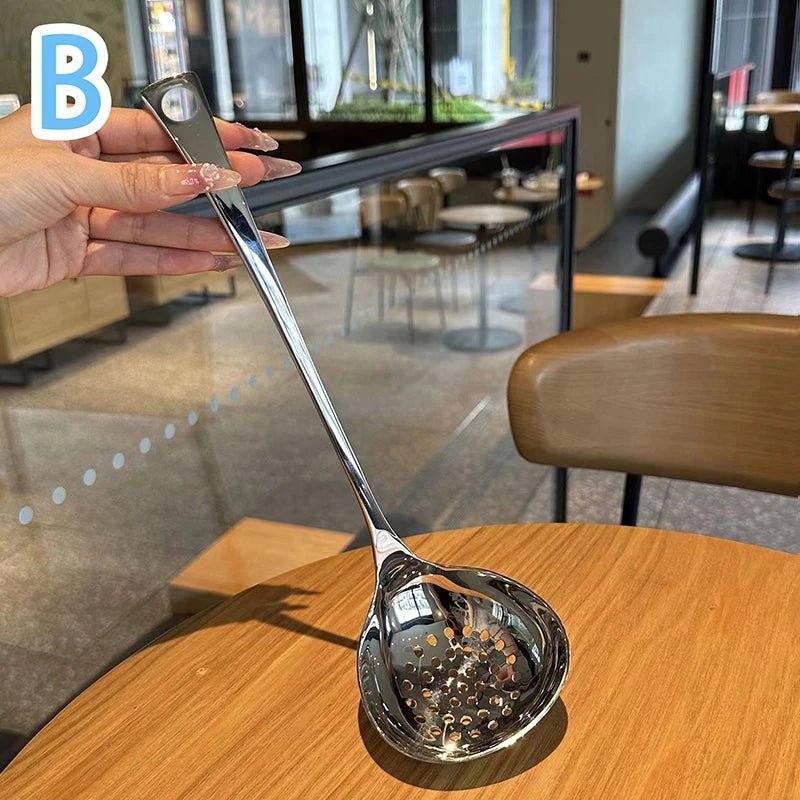 Louche à Soupe en Acier Inoxydable avec Long Manche - Cuillère Créative pour Hot Pot, Restaurant et Cuisine Maison - Cuisine Chez Nadine