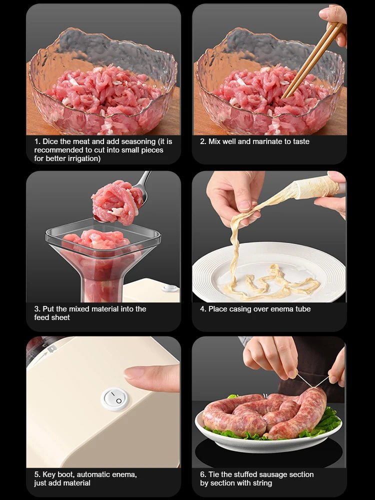 Machine Électrique à Saucisses Automatique 220V - Poussoir à Saucisses pour Usage Domestique et Commercial - Cuisine Chez Nadine