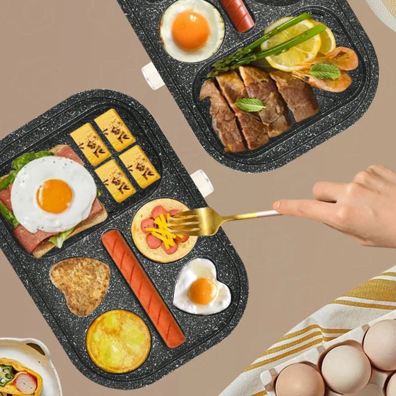Machine Petit - Déjeuner 6 - en - 1 Multifonction Omelette Steak Vapeur Grill Tout - en - Un Usage Domestique 900W - Cuisine Chez Nadine