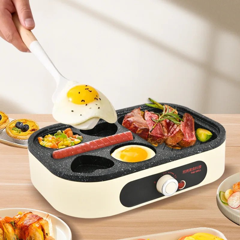 Machine Petit - Déjeuner 6 - en - 1 Multifonction Omelette Steak Vapeur Grill Tout - en - Un Usage Domestique 900W - Cuisine Chez Nadine