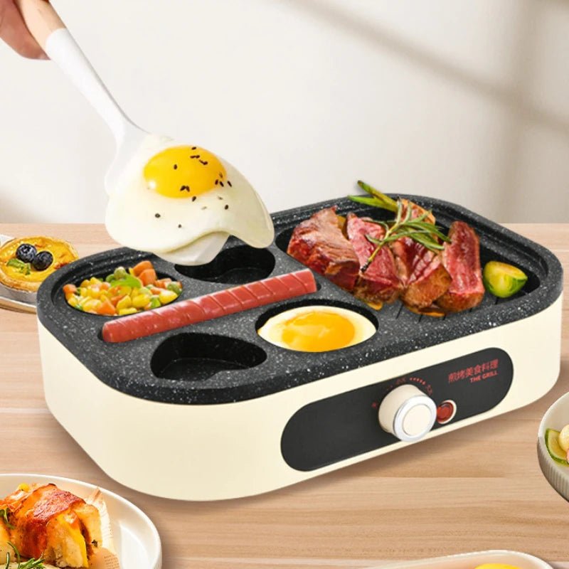 Machine Petit - Déjeuner 6 - en - 1 Multifonction Omelette Steak Vapeur Grill Tout - en - Un Usage Domestique 900W - Cuisine Chez Nadine