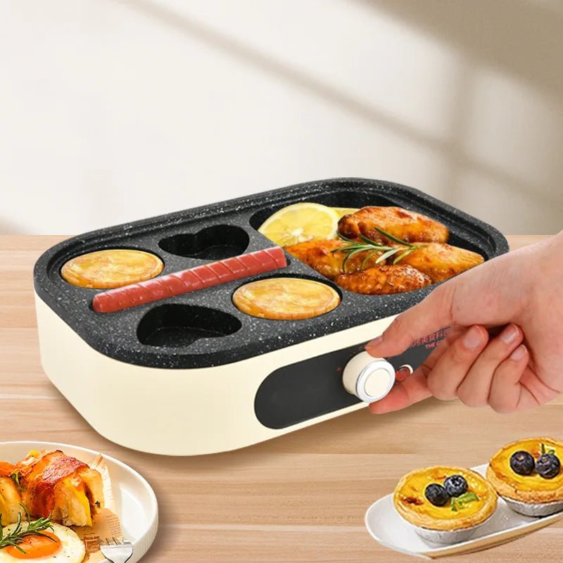 Machine Petit - Déjeuner 6 - en - 1 Multifonction Omelette Steak Vapeur Grill Tout - en - Un Usage Domestique 900W - Cuisine Chez Nadine