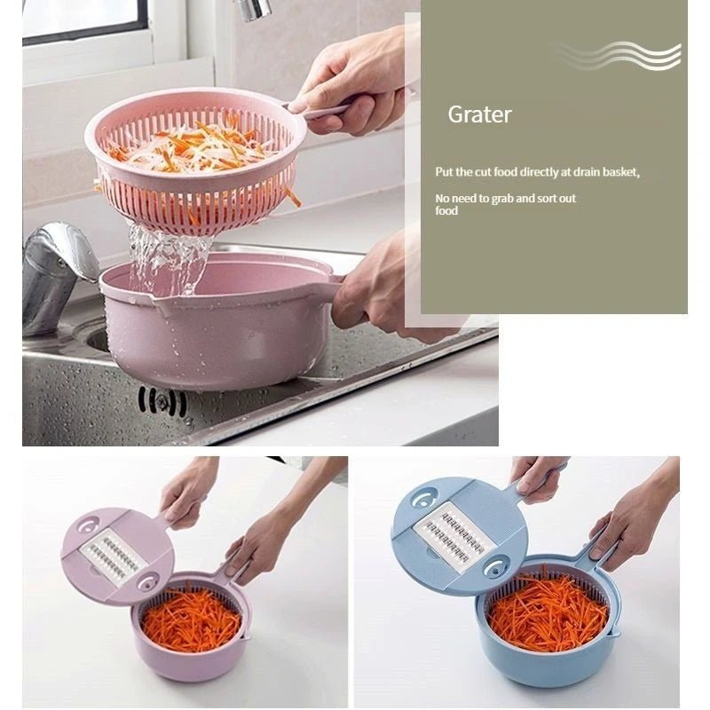 Mandoline Multifonction 10 en 1 - Coupe - Légumes Professionnel avec Râpes et Lames - Cuisine Chez Nadine