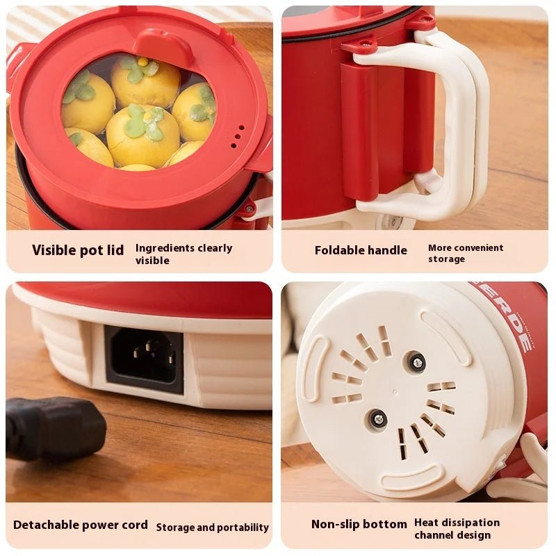 Marmite Électrique Portable Chauffante 1,5L avec Couvercle - Cuiseur Rapide Multifonction à Contrôle Automatique de Température - Cuisine Chez Nadine