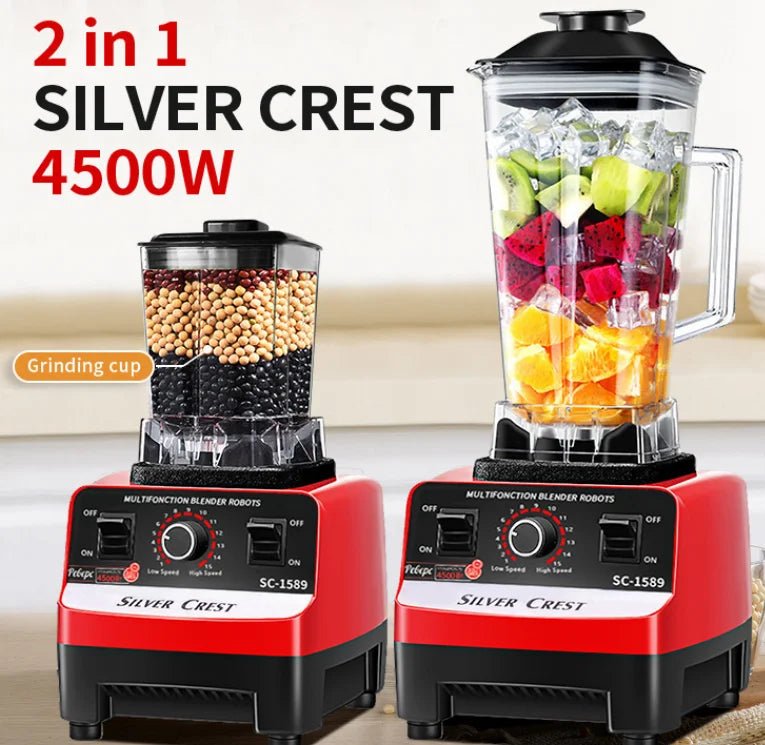 Mélangeur électrique haute puissance 4500W - Blender commercial professionnel - Robot culinaire pour smoothies et glace - 5+ vitesses - 2L - Cuisine Chez Nadine