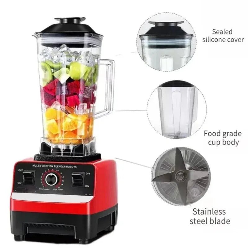 Mélangeur électrique haute puissance 4500W - Blender commercial professionnel - Robot culinaire pour smoothies et glace - 5+ vitesses - 2L - Cuisine Chez Nadine