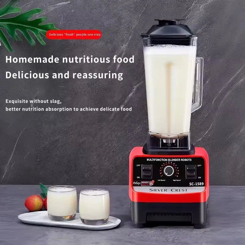 Mélangeur électrique haute puissance 4500W - Blender commercial professionnel - Robot culinaire pour smoothies et glace - 5+ vitesses - 2L - Cuisine Chez Nadine