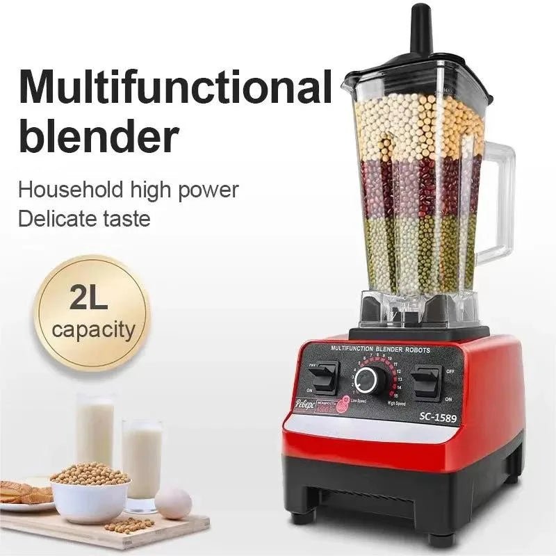 Mélangeur électrique haute puissance 4500W - Blender commercial professionnel - Robot culinaire pour smoothies et glace - 5+ vitesses - 2L - Cuisine Chez Nadine