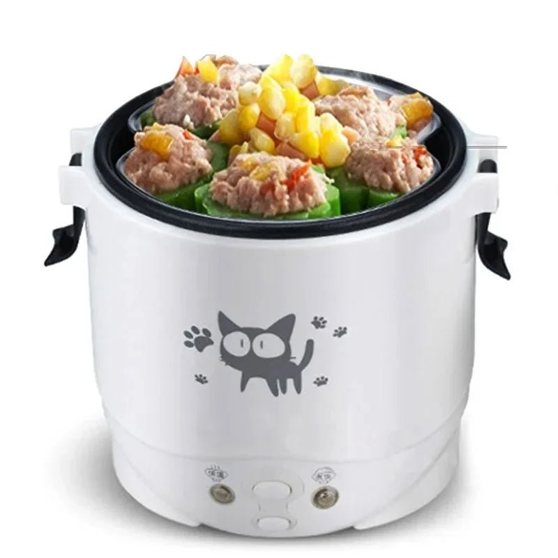 Mini Cuiseur à Riz Électrique Portable Multifonction 12V/24V/220V - Autocuiseur pour Voiture, Camion et Maison 1L - Cuisine Chez Nadine