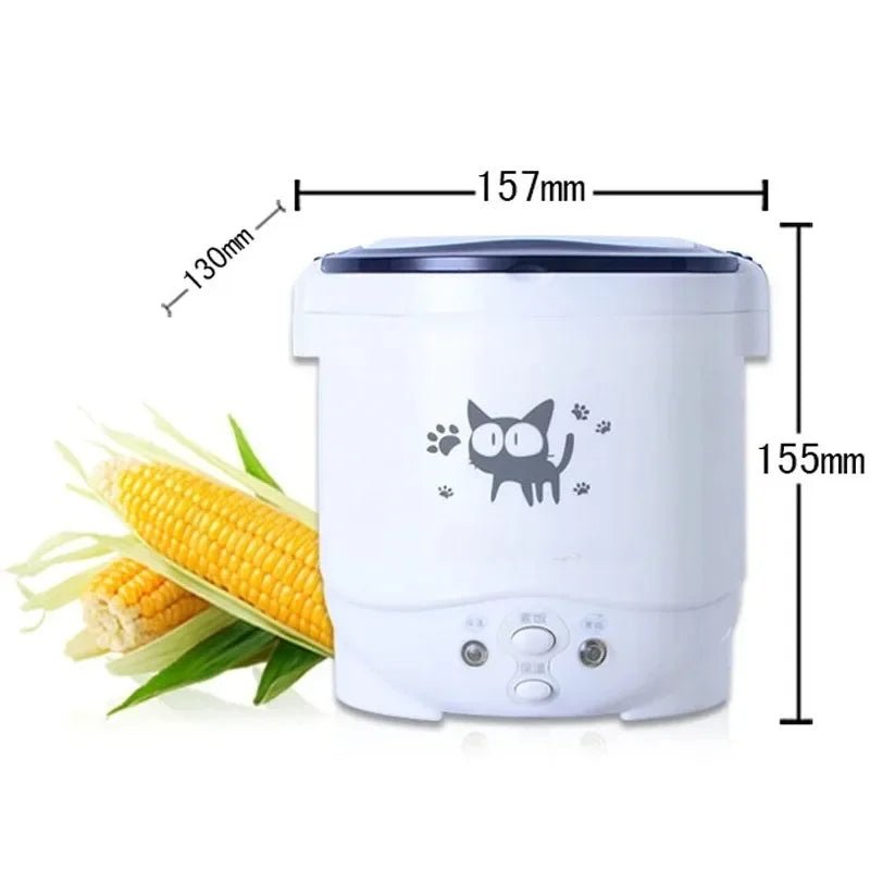 Mini Cuiseur à Riz Électrique Portable Multifonction 12V/24V/220V - Autocuiseur pour Voiture, Camion et Maison 1L - Cuisine Chez Nadine