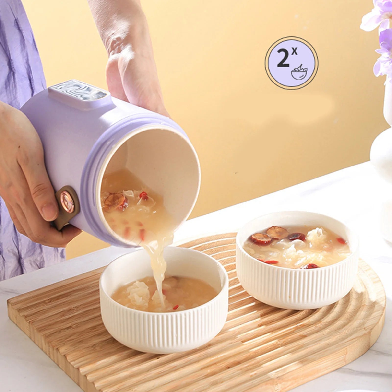 Mini Cuiseur à Riz Électrique Portable Multifonction 220V - Marmite Isolée pour Soupes, Porridge et Mijotés 1 - 2L - Cuisine Chez Nadine