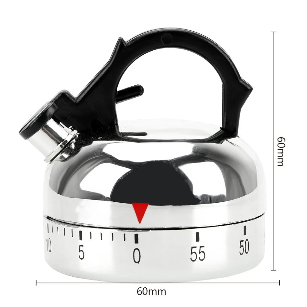 Minuterie de Cuisine Mécanique 60 Minutes - Forme Bouilloire avec Alarme Sonore - Cuisine Chez Nadine