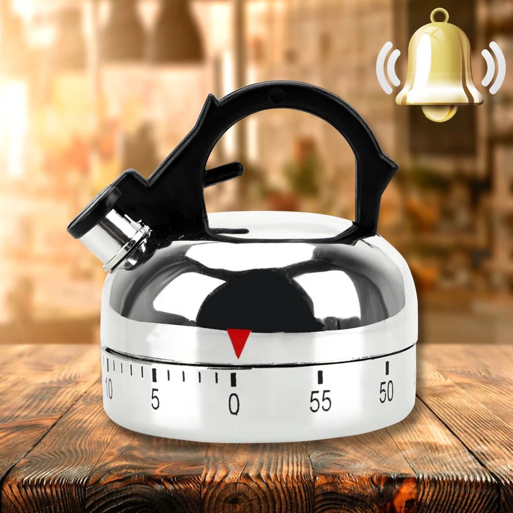 Minuterie de Cuisine Mécanique 60 Minutes - Forme Bouilloire avec Alarme Sonore - Cuisine Chez Nadine