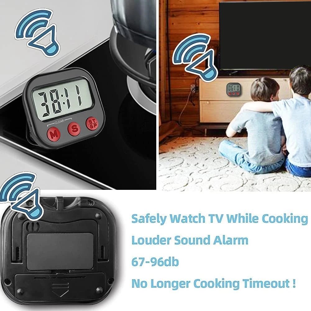 Minuterie de Cuisine Numérique Magnétique - Grand Écran LCD avec Compte à Rebours - Cuisine Chez Nadine