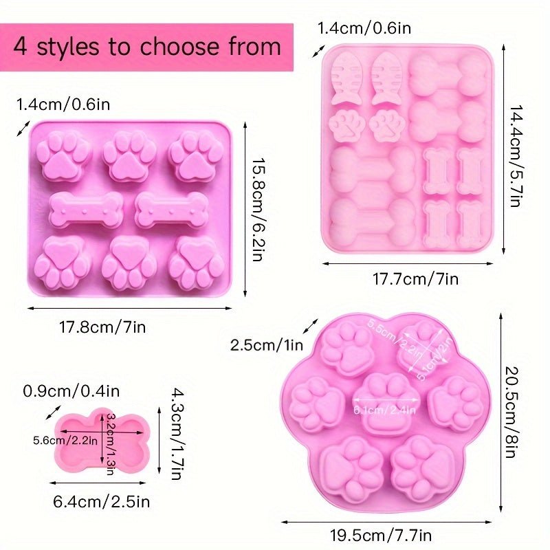 Moule en silicone pattes de chat et chien - Qualité alimentaire pour chocolats, glaçons et cupcakes - Cuisine Chez Nadine
