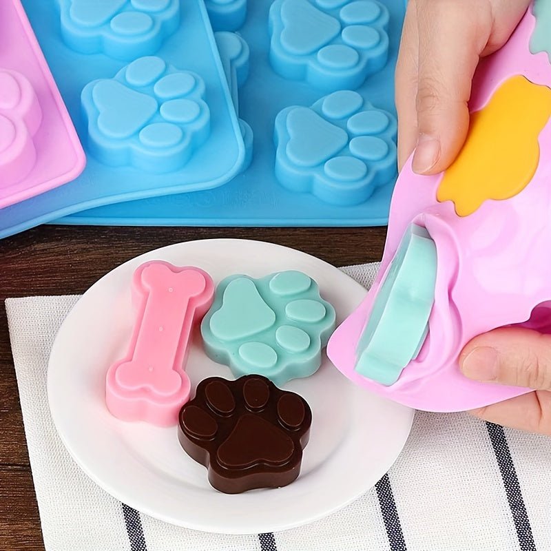 Moule en silicone pattes de chat et chien - Qualité alimentaire pour chocolats, glaçons et cupcakes - Cuisine Chez Nadine