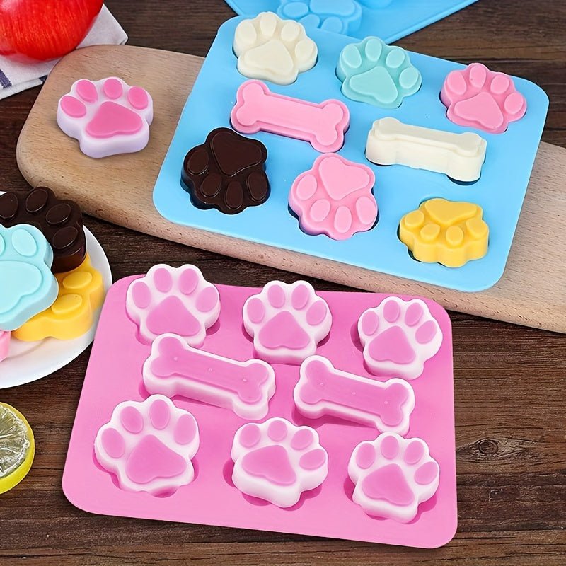 Moule en silicone pattes de chat et chien - Qualité alimentaire pour chocolats, glaçons et cupcakes - Cuisine Chez Nadine