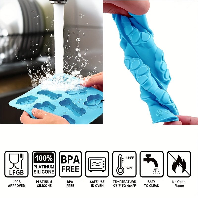 Moule en silicone pattes de chat et chien - Qualité alimentaire pour chocolats, glaçons et cupcakes - Cuisine Chez Nadine