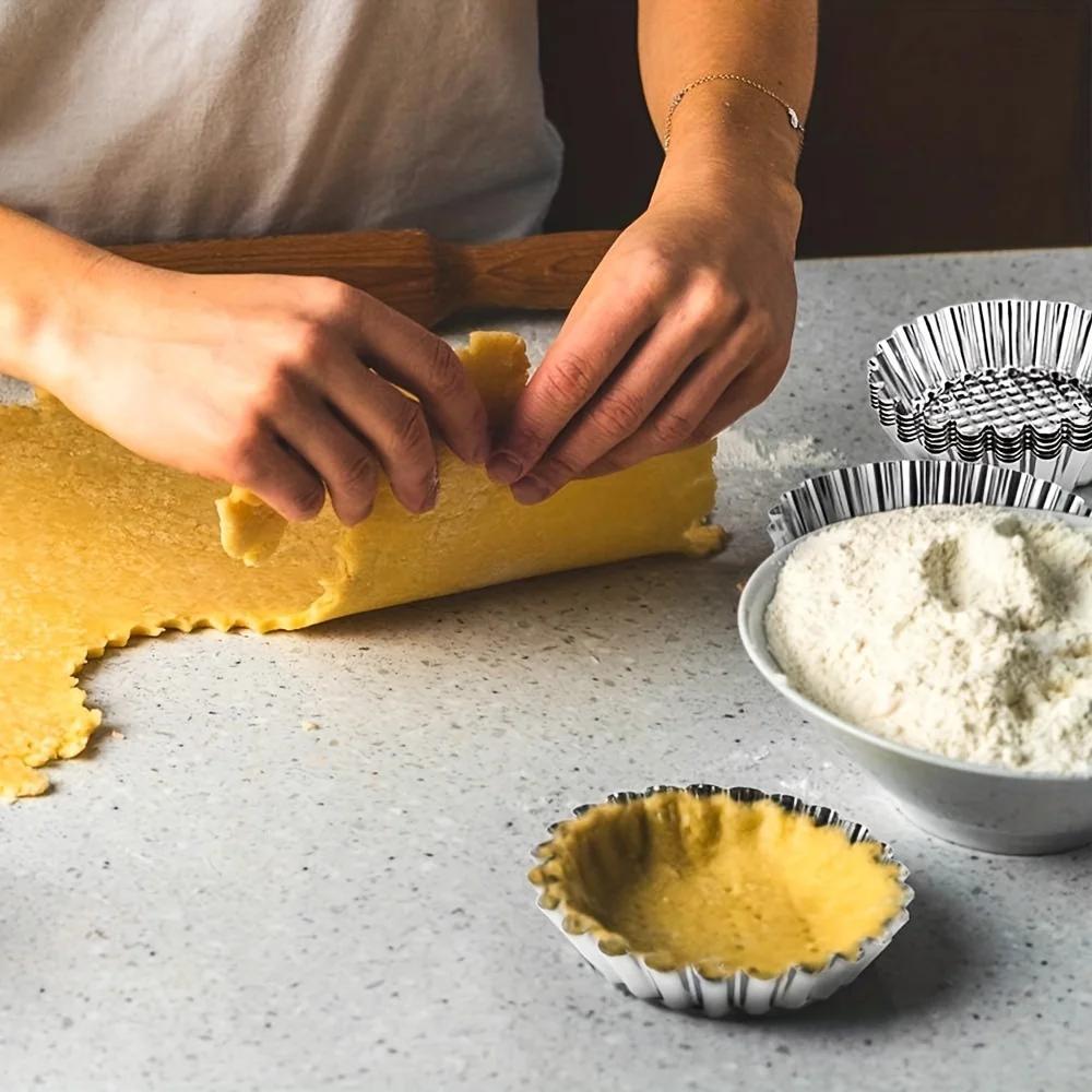 Moules à pâtisserie en acier inoxydable réutilisables 3,8 pouces - Ensemble de 6/10 pour tartelettes, cupcakes et muffins - Cuisine Chez Nadine
