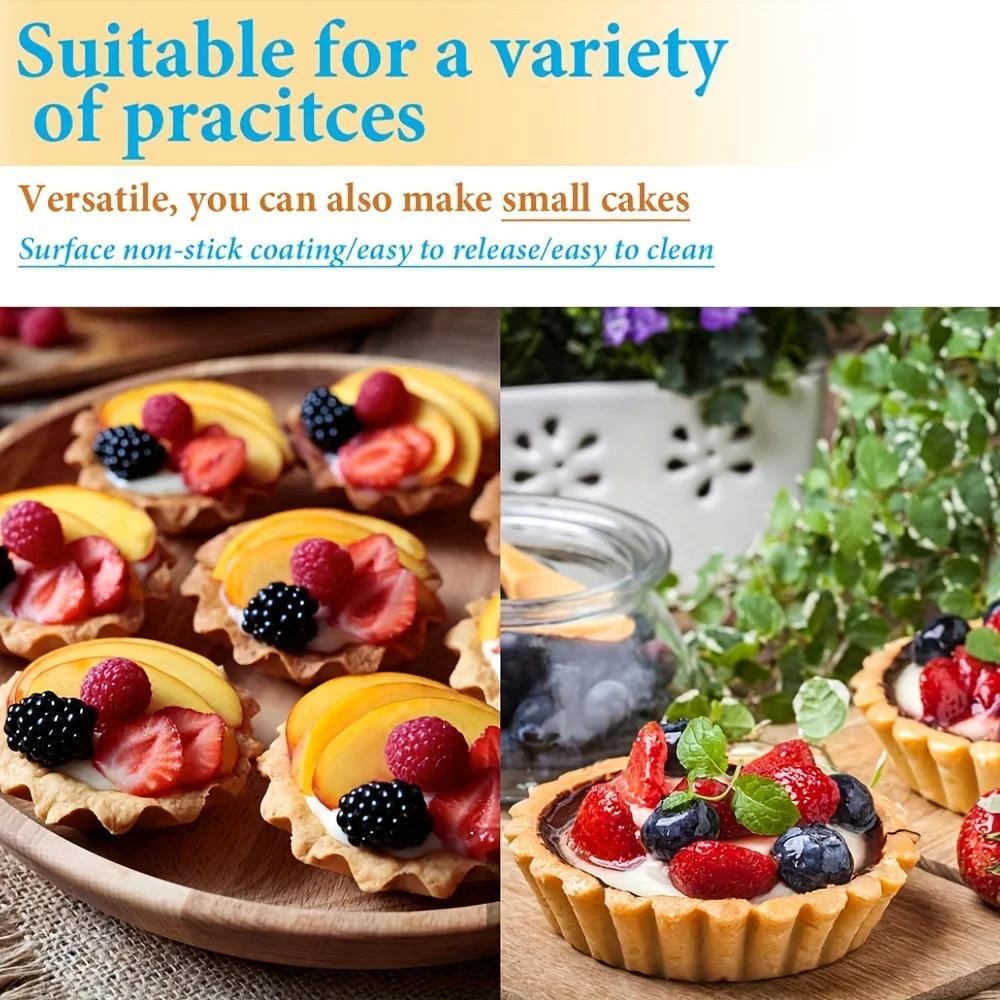 Moules à pâtisserie en acier inoxydable réutilisables 3,8 pouces - Ensemble de 6/10 pour tartelettes, cupcakes et muffins - Cuisine Chez Nadine