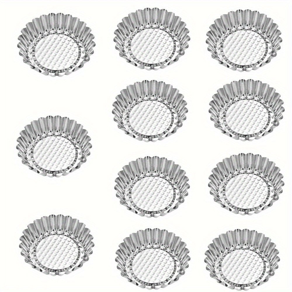 Moules à pâtisserie en acier inoxydable réutilisables 3,8 pouces - Ensemble de 6/10 pour tartelettes, cupcakes et muffins - Cuisine Chez Nadine