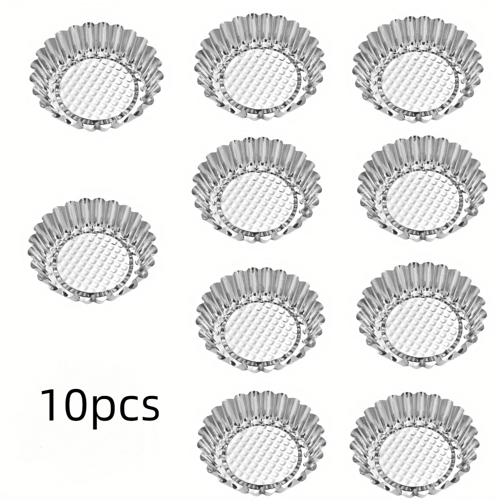 Moules à pâtisserie en acier inoxydable réutilisables 3,8 pouces - Ensemble de 6/10 pour tartelettes, cupcakes et muffins - Cuisine Chez Nadine