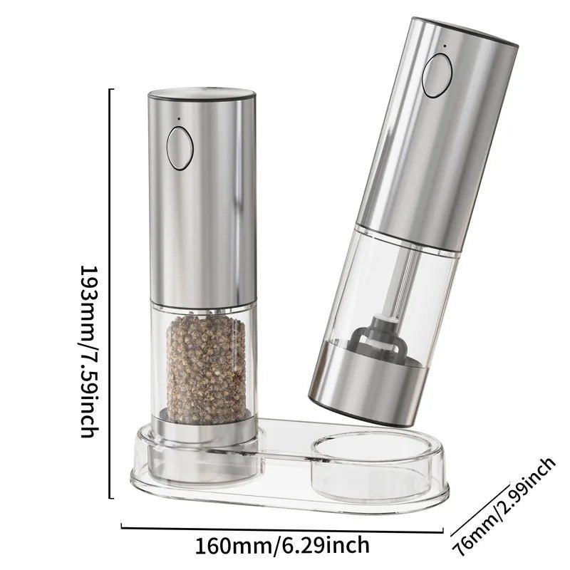 Moulin électrique rechargeable pour sel et poivre - Design Rose - Sans fil avec batterie lithium - Broyeur automatique pour cuisine - Cuisine Chez Nadine