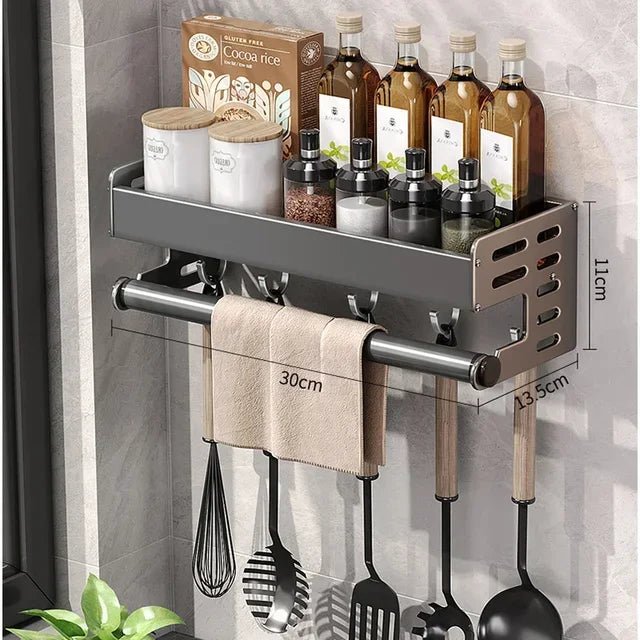 Nouveau support de rangement de cuisine, étagère à épices, support mural pour condiments, organisateur de cuisine multifonctionnel pour la maison. - Cuisine Chez Nadine