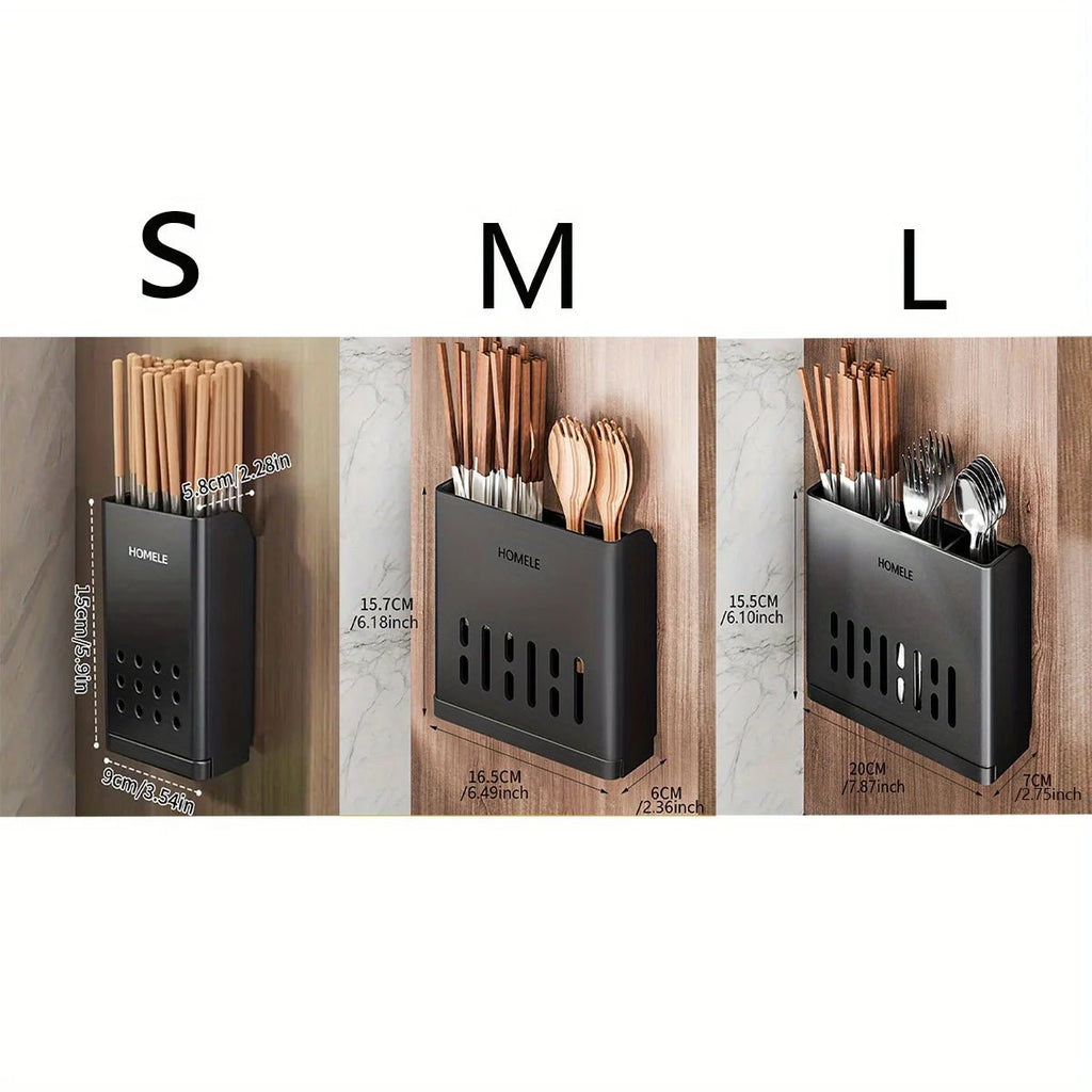 Organisateur de Couverts Multifonctionnel avec Base Égouttage Amovible - Porte - Ustensiles Mural - Cuisine Chez Nadine