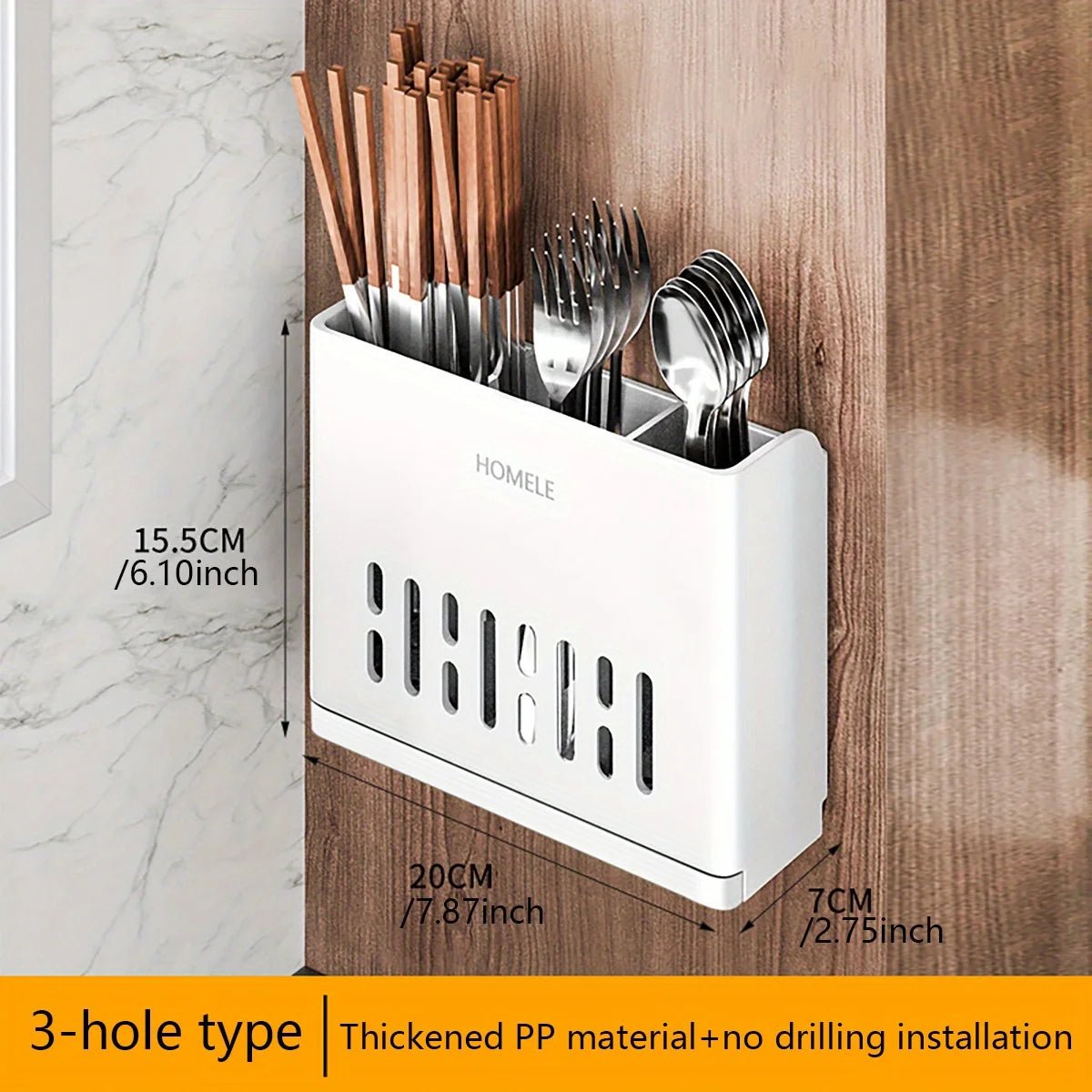 Organisateur de Couverts Multifonctionnel avec Base Égouttage Amovible - Porte - Ustensiles Mural - Cuisine Chez Nadine