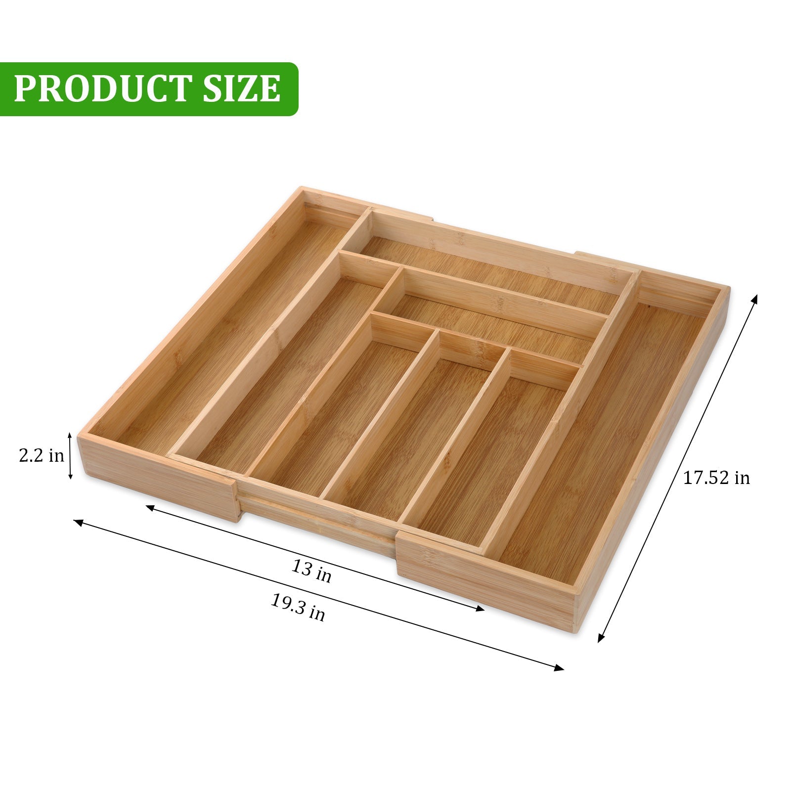 Organisateur de tiroir ajustable en bambou pour ustensiles et couverts - Extensible - Cuisine Chez Nadine