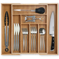 Organisateur de tiroir ajustable en bambou pour ustensiles et couverts - Extensible - Cuisine Chez Nadine