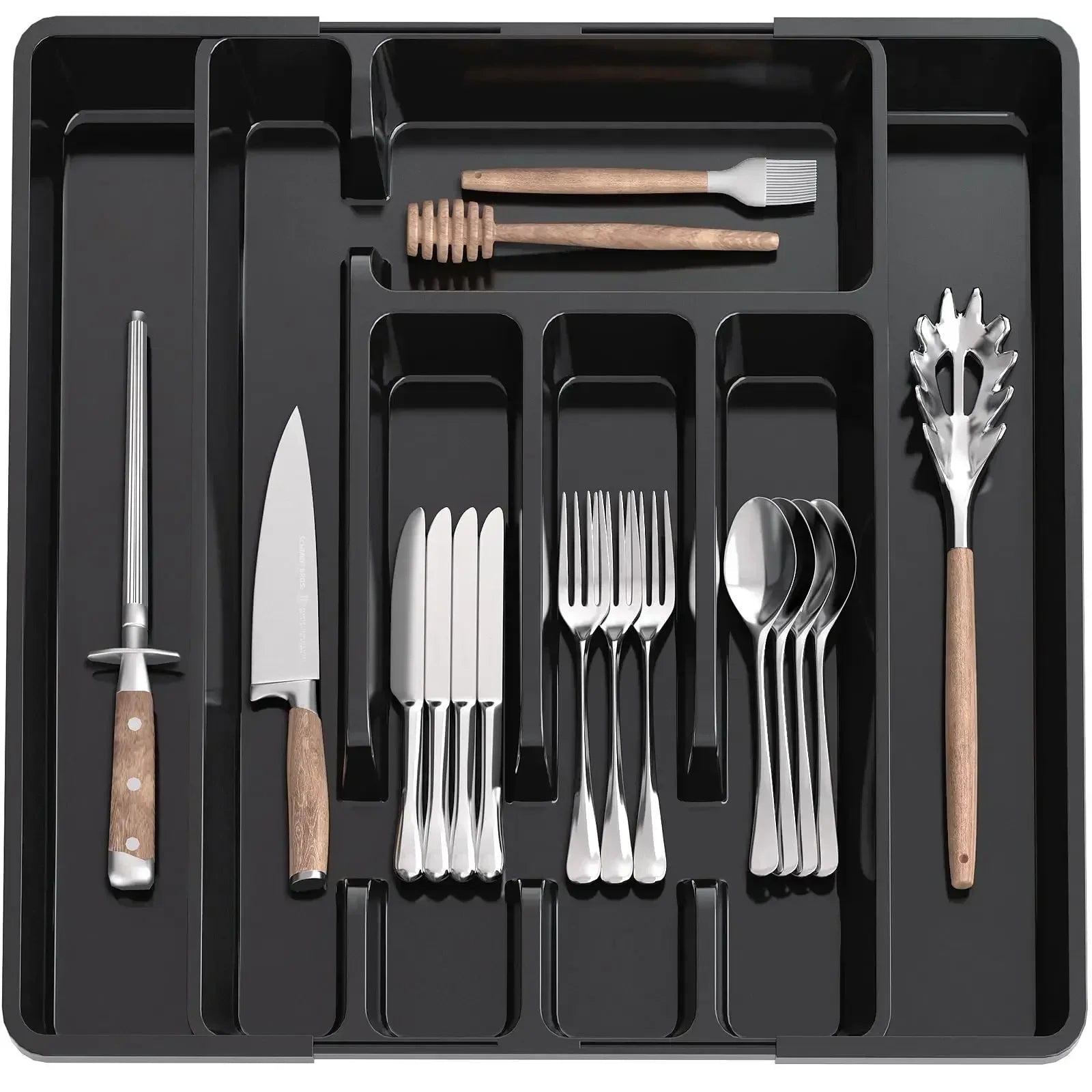 Organisateur de Tiroir de Cuisine Ajustable et Extensible pour Couverts et Ustensiles - Plateau de Rangement pour Argenterie et Vaisselle - Cuisine Chez Nadine