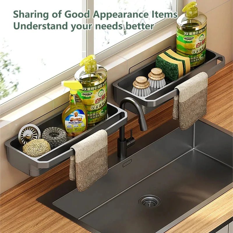 Organisateur d'Évier Auto - Drainant - Porte - Éponge et Rangement Accessoires Cuisine en ABS - Cuisine Chez Nadine