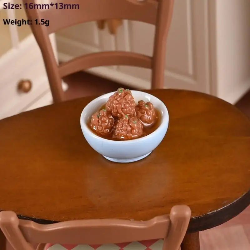 Ornements miniatures de plats chinois pour maison de poupée 1/12 - Modèles de nourriture en résine pour décoration cuisine et salle à manger DIY - Cuisine Chez Nadine