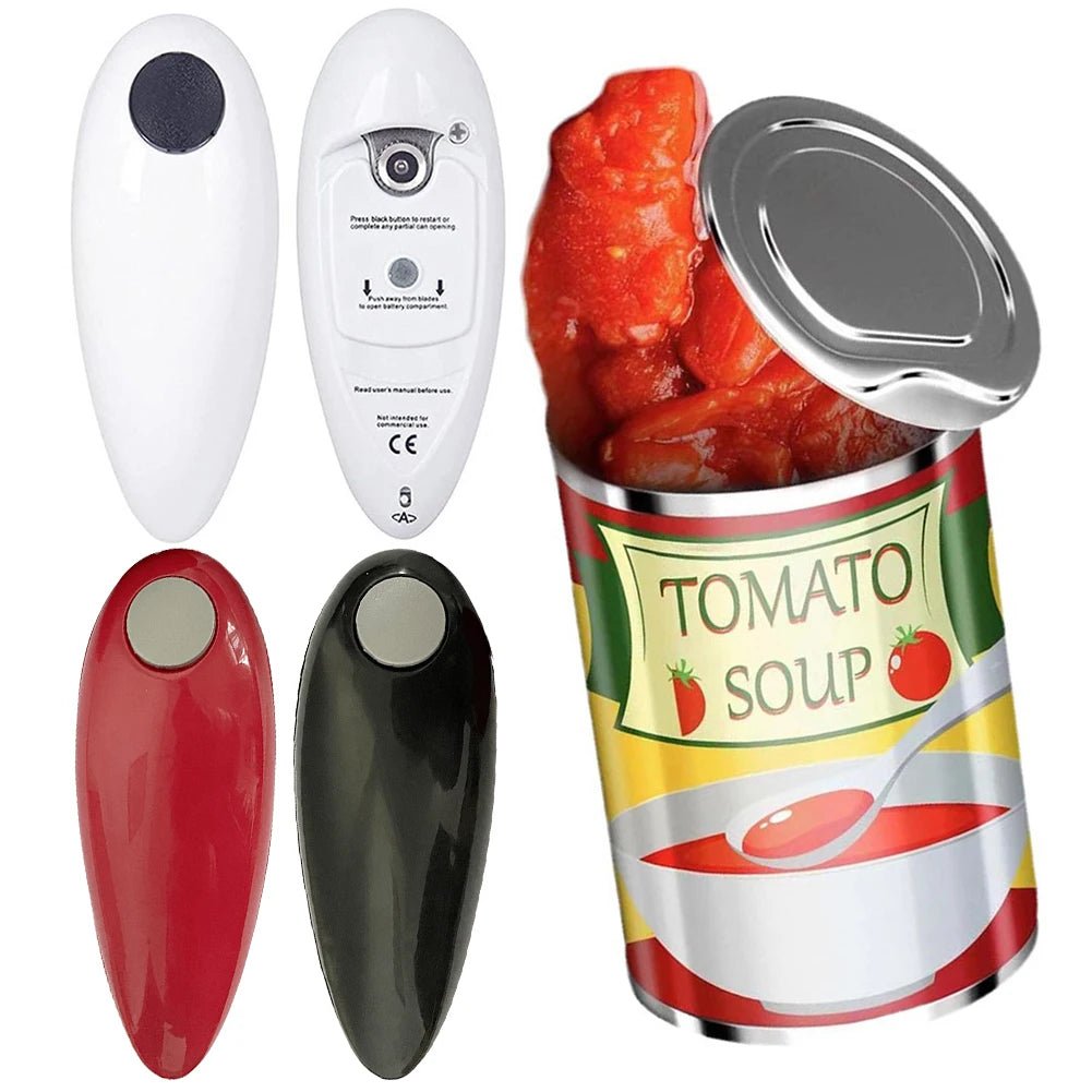 Ouvre - Boîte Électrique Automatique Portable - Sans Bords Tranchants, Fonctionne sur Piles - Cuisine Chez Nadine