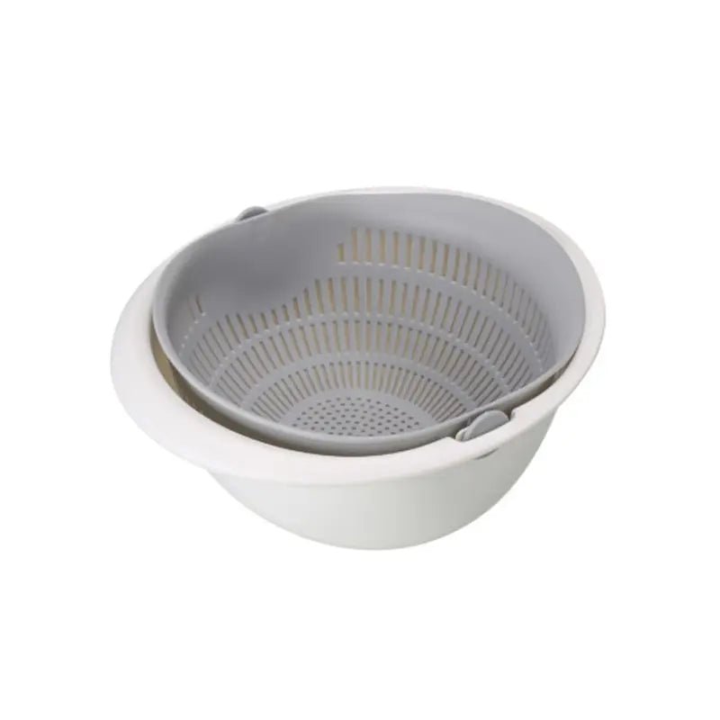 Panier Égouttoir Rotatif Double Couche - Passoire pour Fruits et Légumes avec Plateau Amovible - Cuisine Chez Nadine