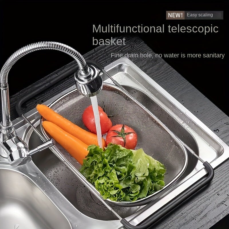 Passoire ajustable pour évier en acier inoxydable - Panier multifonctionnel - Cuisine Chez Nadine