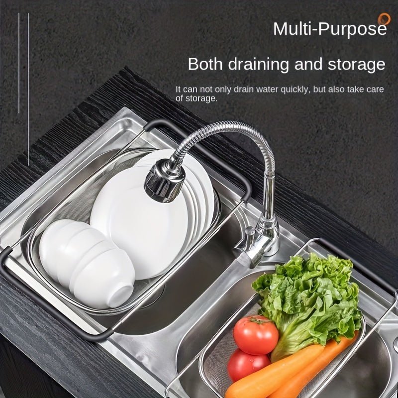 Passoire ajustable pour évier en acier inoxydable - Panier multifonctionnel - Cuisine Chez Nadine