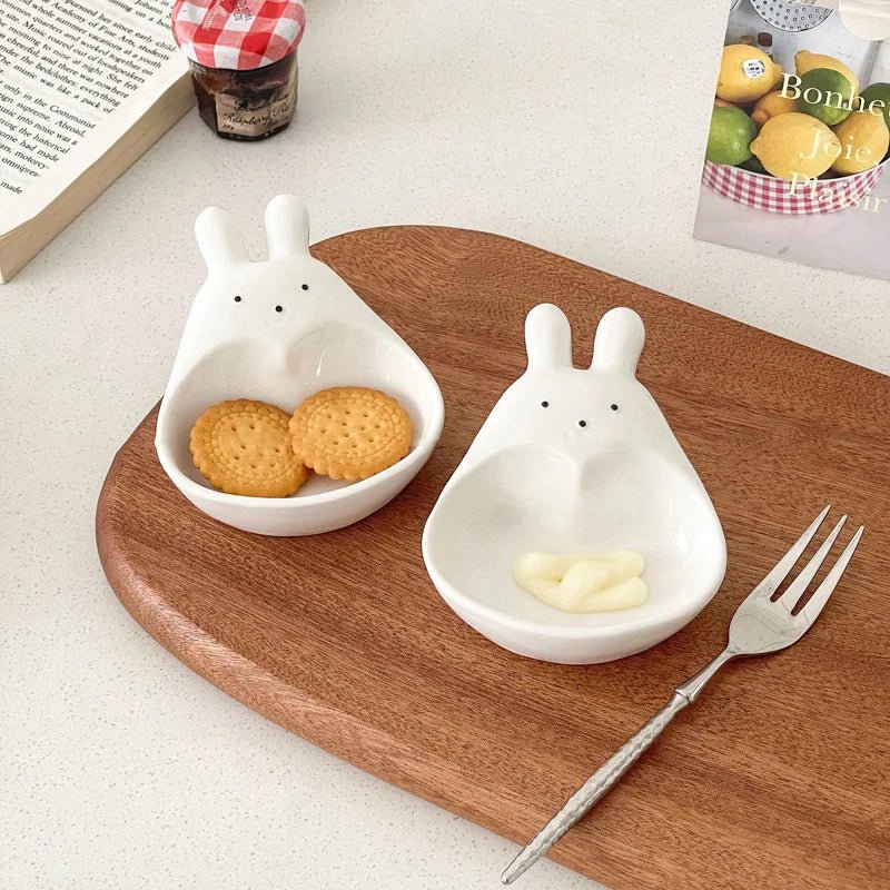 Petit bol à sauce en forme d'animal - Plat à tremper mignon en forme de lapin - Vaisselle adorable pour apéritifs et condiments - Cuisine Chez Nadine