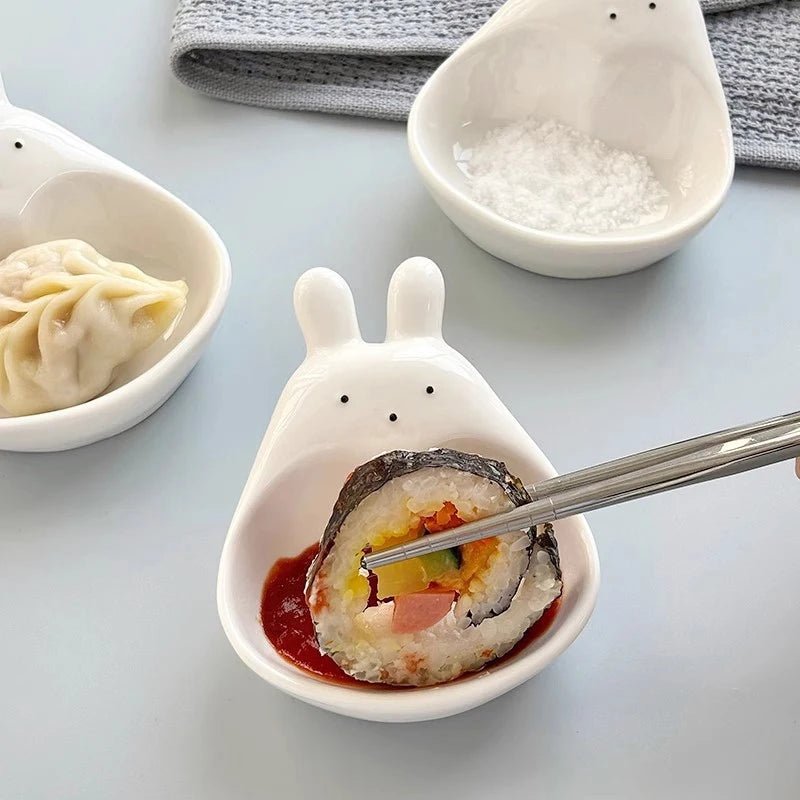 Petit bol à sauce en forme d'animal - Plat à tremper mignon en forme de lapin - Vaisselle adorable pour apéritifs et condiments - Cuisine Chez Nadine