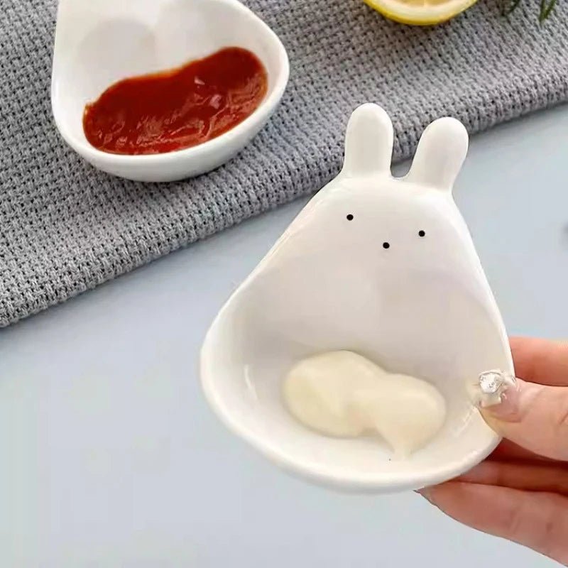 Petit bol à sauce en forme d'animal - Plat à tremper mignon en forme de lapin - Vaisselle adorable pour apéritifs et condiments - Cuisine Chez Nadine
