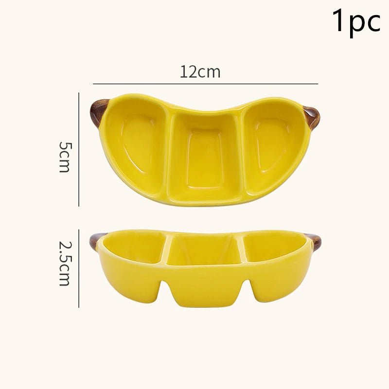 Petit Plat en Porcelaine en Forme de Fruit de Style Coréen - Coupelle Céramique Mignonne pour Sauces, Condiments, Barbecue et Fondue - Cuisine Chez Nadine