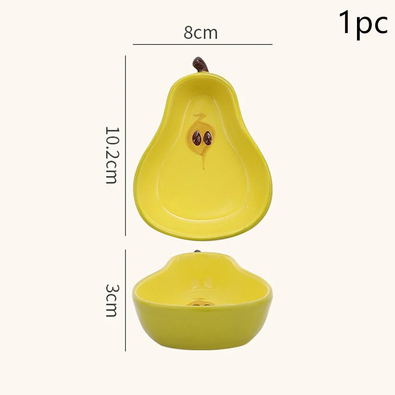 Petit Plat en Porcelaine en Forme de Fruit de Style Coréen - Coupelle Céramique Mignonne pour Sauces, Condiments, Barbecue et Fondue - Cuisine Chez Nadine