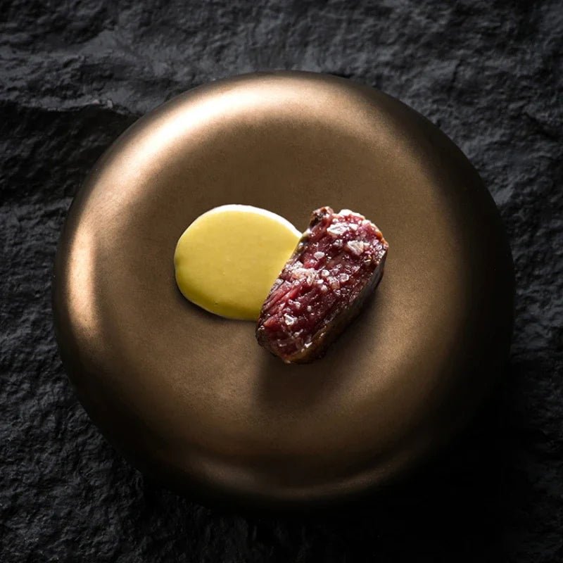 Petite assiette en céramique style français - Assiette créative pour apéritifs, desserts et cuisine occidentale - Cuisine Chez Nadine